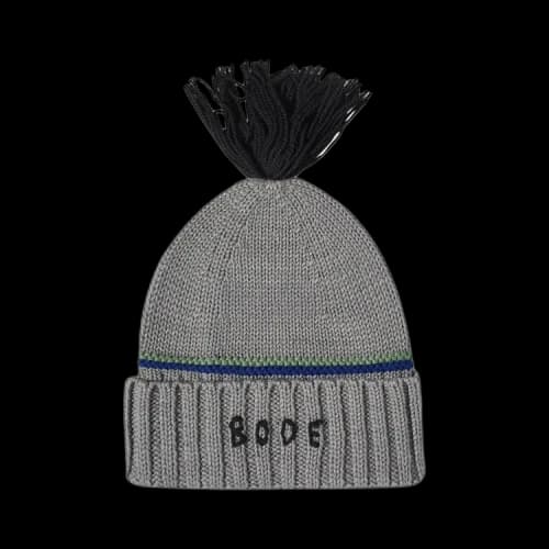 Bode Stripe Roll-Up Tassel Beanie 'Yellow'