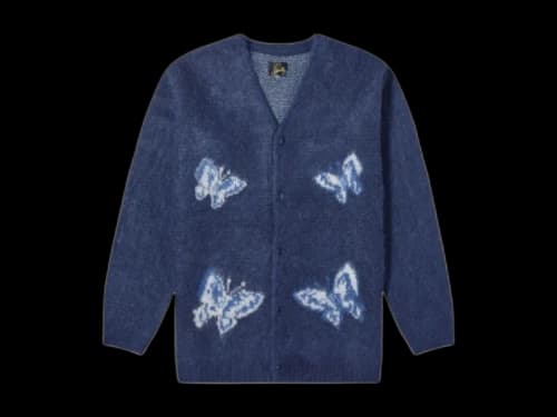 Needles x End. Mohair Cardigan Indigo Wash