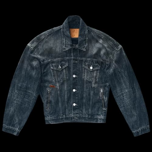 Martine Rose Balloon Shoulder Denim Jacket 'Blue'