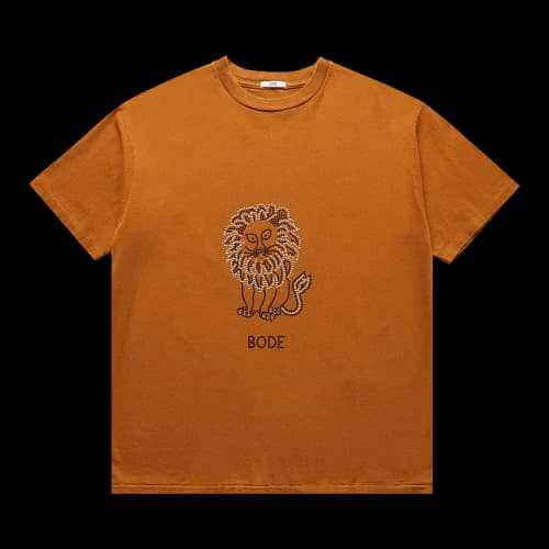 Bode Embellished Lion Tee 'Marigold'