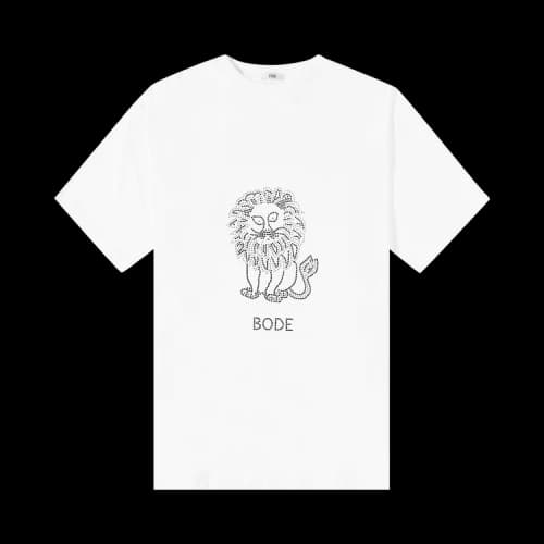 Bode Embellished Lion Tee 'White'