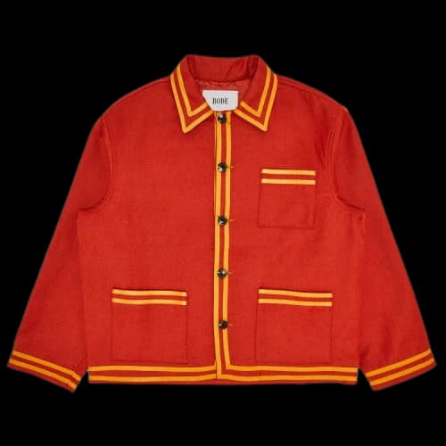 Pre-Owned Bode Society Club Jacket 'Red', From the Closet of Pusha T