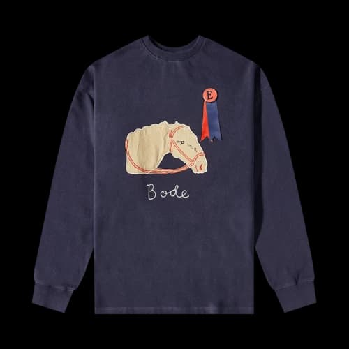 Bode Pony Appliqué Crewneck 'Midnight'