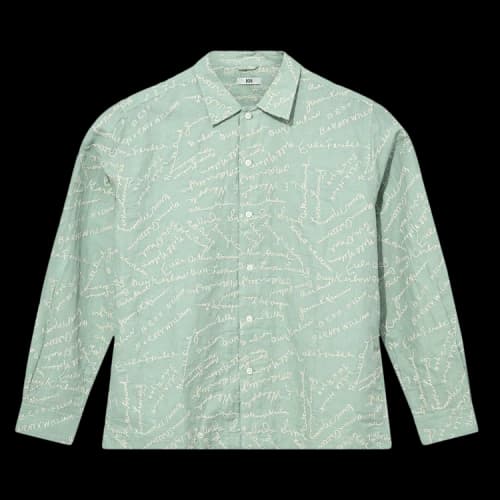 Bode Powder Signature Long-Sleeve Shirt 'Blue'