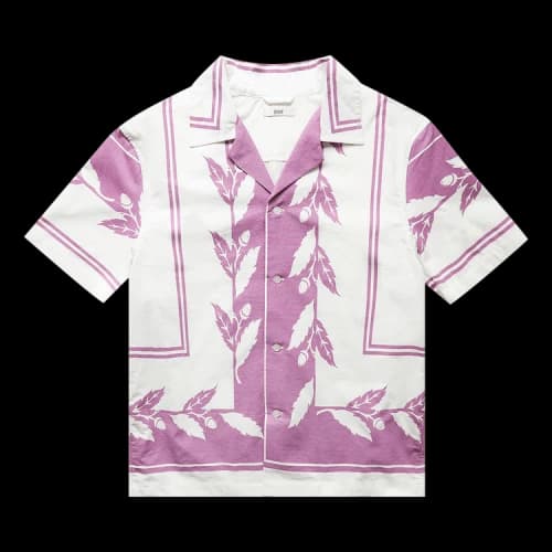 Bode Inverse Acorn Short-Sleeve Shirt 'Purple/White'