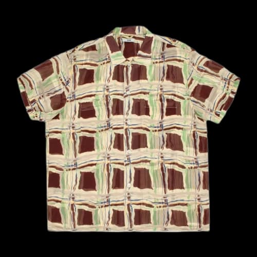 Bode Ripple Plaid Short-Sleeve Shirt 'Brown/Multicolor'