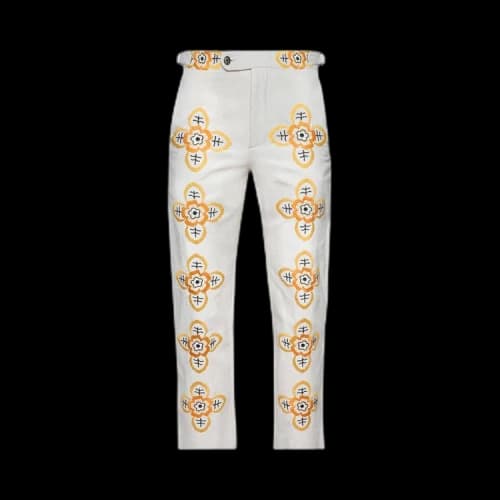 Bode Embroidered Buttercup Trouser 'Ecru/Multicolor'
