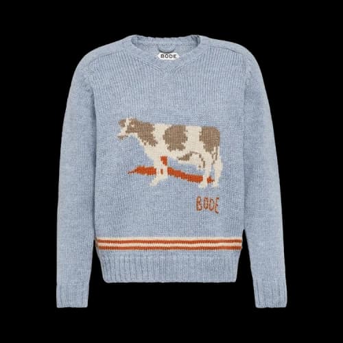 Bode Cattle Sweater 'Blue'