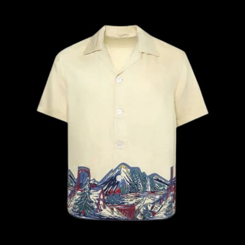 Bode Ski Lift Short-Sleeve Shirt 'White/Multicolor'