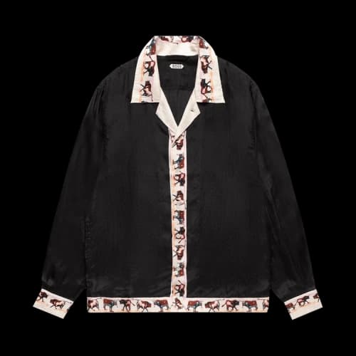 Bode Taureau Long-Sleeve Shirt 'Black'
