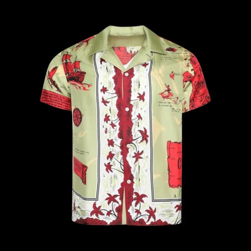 Bode Guam Short-Sleeve Shirt 'Green/Red'