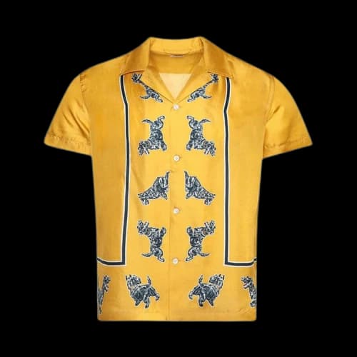 Bode Running Scottie Short-Sleeve Shirt 'Yellow/Black'