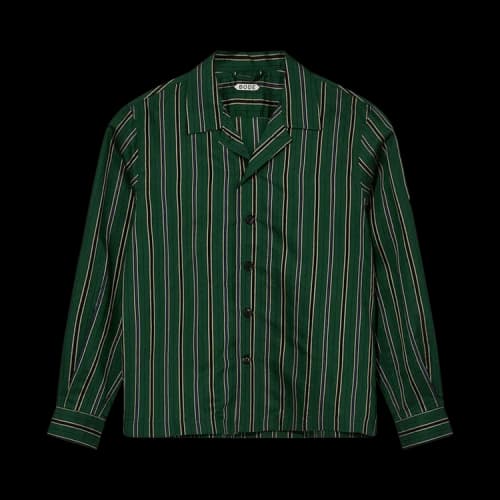 Bode Alumni Stripe Long-Sleeve Shirt 'Green'