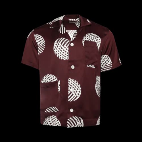 Bode Lattice Sphere Short-Sleeve Shirt 'Burgundy'