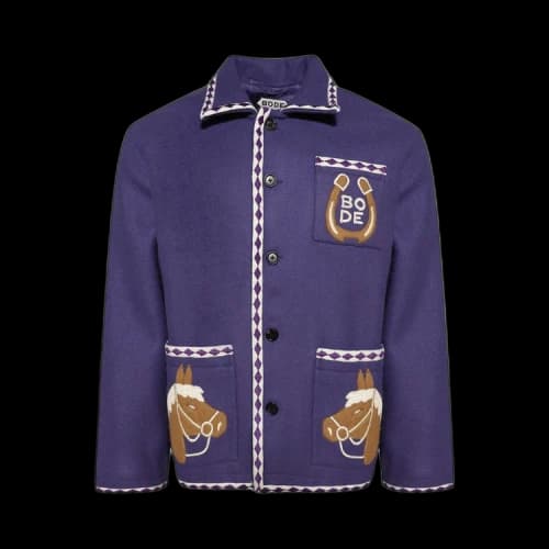 Bode Bronco Appliqué Jacket 'Purple/White'