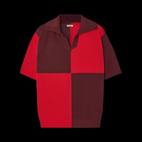 Bode Checkered Polo 'Red Maroon'