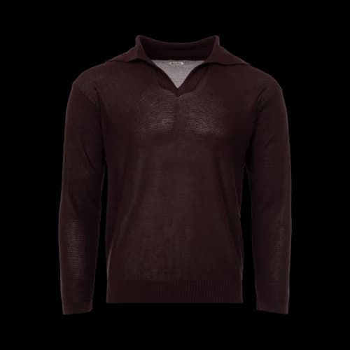 Bode Boxy Long-Sleeve Polo 'Brown/Black'