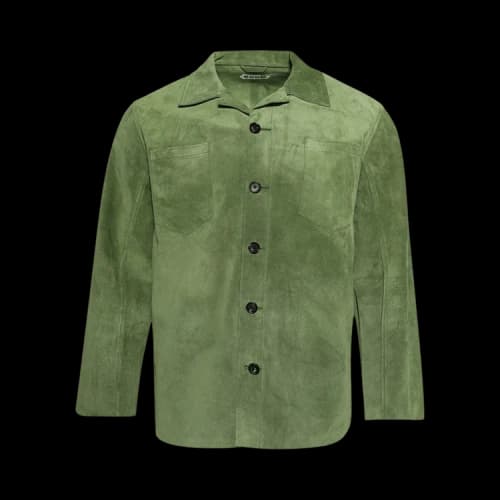 Bode Suede Overshirt 'Green'