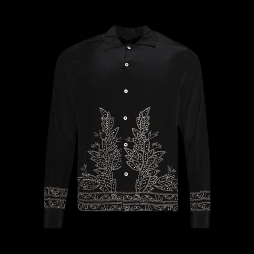 Bode Beaded Epoque Long Sleeve Shirt 'Black'