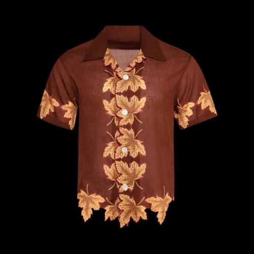 Bode Harvest Floor Short Sleeve Shirt 'Auburn'