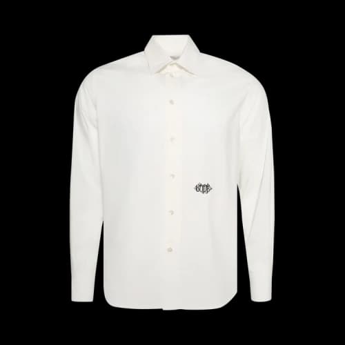 Bode Monogrammed Poplin Shirt 'White'