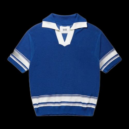 Bode Edge Stripe Polo 'Navy'