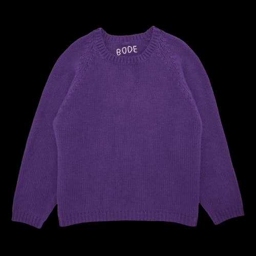 Bode Cashmere Crewneck Sweater 'Purple'