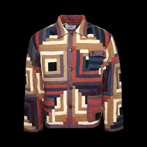 Bode Log Cabin Quilted Workwear Jacket 'Multicolor'