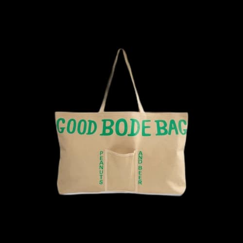 Bode Large Beer Tote Bag 'Green'