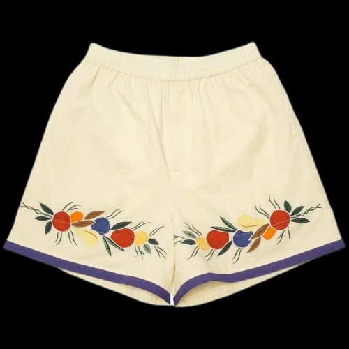 Bode Appliqué Fruit Bunch Shorts 'White/Multicolor'