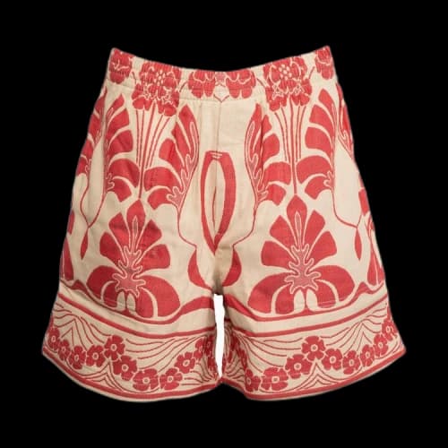 Bode Nouveau Monstera Shorts 'Red/Cream'