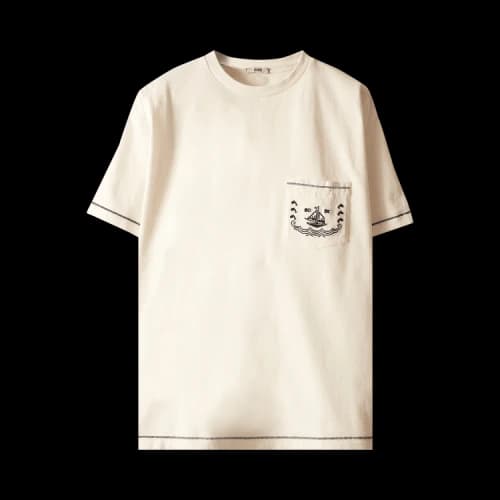 Bode Sailboat Pocket Tee 'Cream'