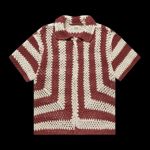 Bode Flagship Crochet Shirt 'Paprika/Cream'
