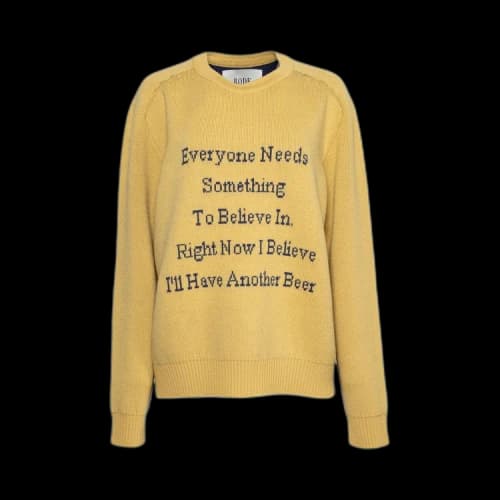 Bode Another Beer Sweater 'Yellow/Blue'
