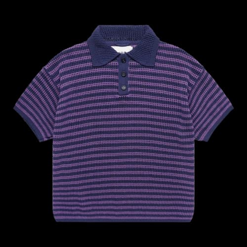 Bode Latice Polo Duotone Stripe 'Lavender'