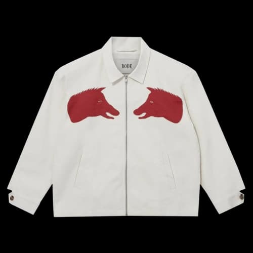 Bode Boar Applique Jacket 'Red White'