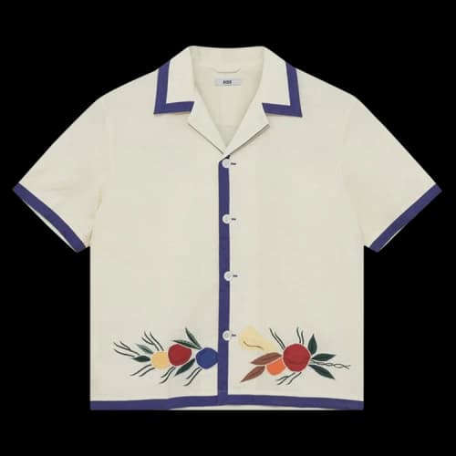 Bode Appliqué Fruit Bunch Short-Sleeve Shirt 'Ivory'