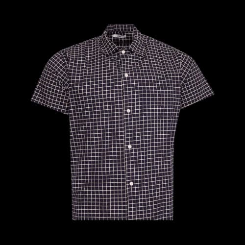 Bode Midnight Grid Short-Sleeve Shirt 'Midnight'