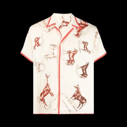 Bode Equine Short-Sleeve Shirt 'Cream'