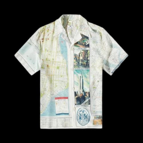 Bode New York City Map Short-Sleeve Shirt 'Multicolor'