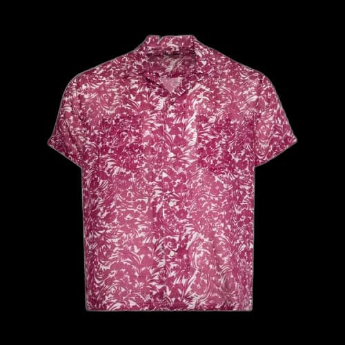 Bode Hibiscus Spray Ss Shirt 'Maroon/Multicolor'