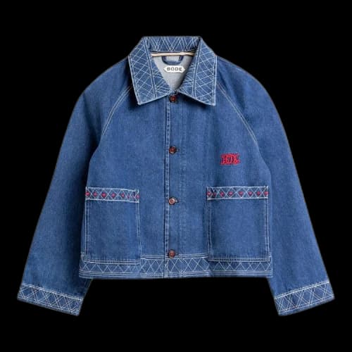Bode Embroidered Denim Jacket 'Indigo'