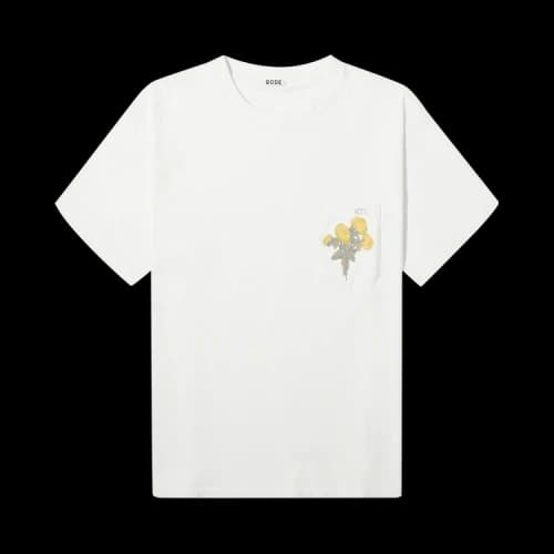 Bode Embroidered Bouquet Pocket Tee 'Cream'