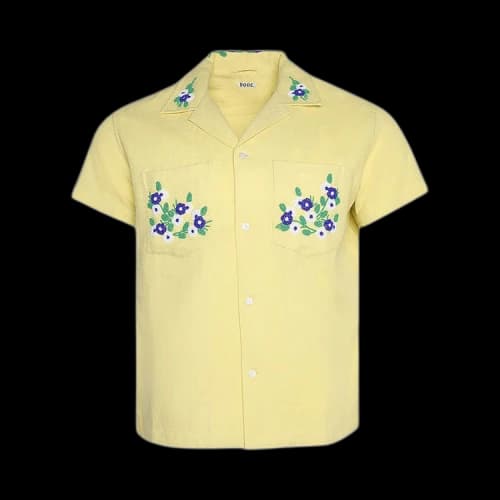 Bode Beaded Chicory Short-Sleeve Shirt 'Yellow'
