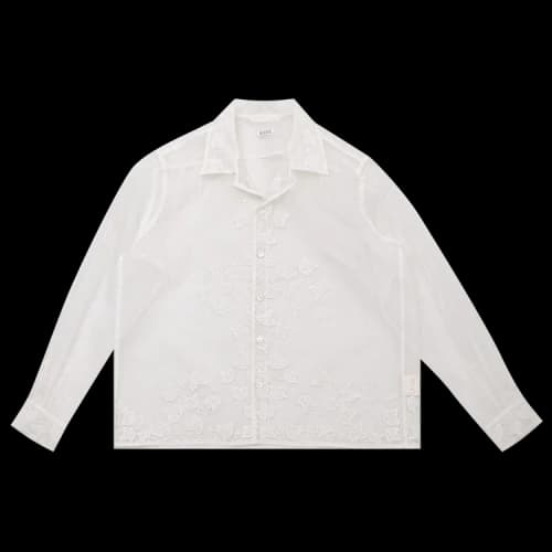 Bode Ivy Applique Long-Sleeve Shirt 'Cream'