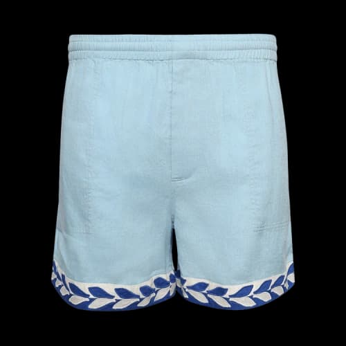 Bode Seedling Stripe Shorts 'White/Blue'