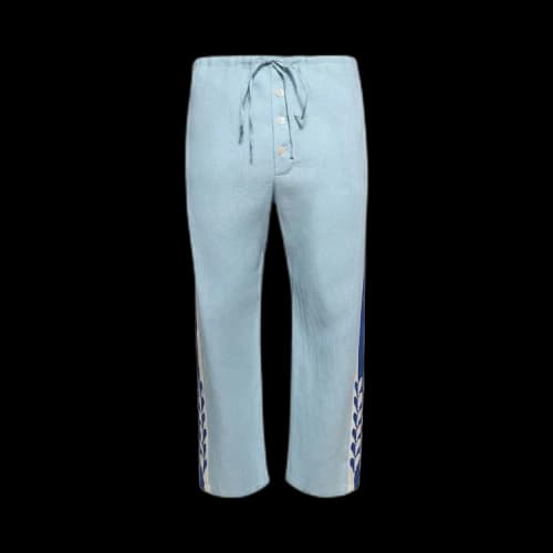 Bode Seedling Stripe Pajama Pants 'White/Blue'
