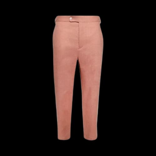 Bode Lightweight Linen Side Buckle Trousers 'Pink'