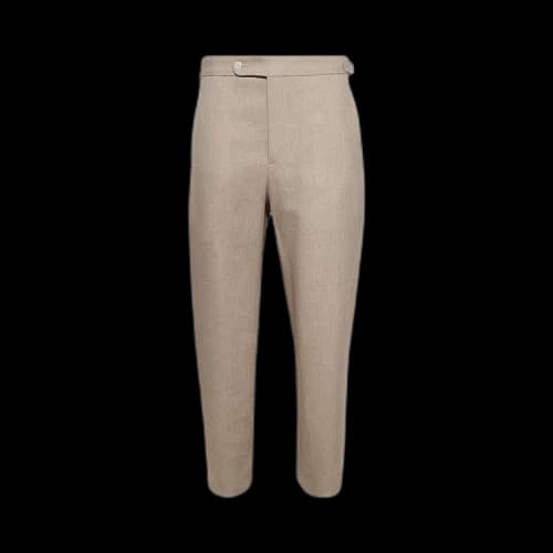 Bode Lightweight Linen Side Buckle Trousers 'Wheat'