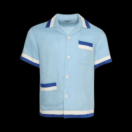 Bode Seedling Stripe Shirt 'White/Blue'